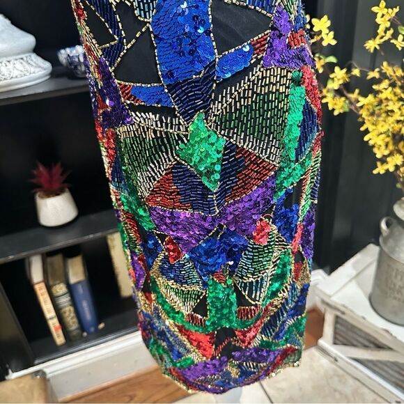Vintage Lime “Nite” Full‑Sequin Mini Dress • Size US 4 • Retro Glam - Picture 7 of 14